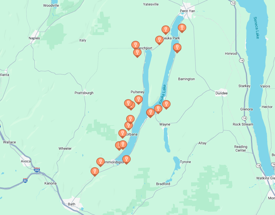 Keuka Lake Map